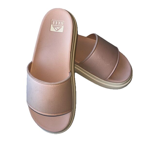 NEW Women's Reef Cushion Bondi Bay Neutral Pale Pink Platform Slide Sandals SZ 8 - Picture 11 of 11